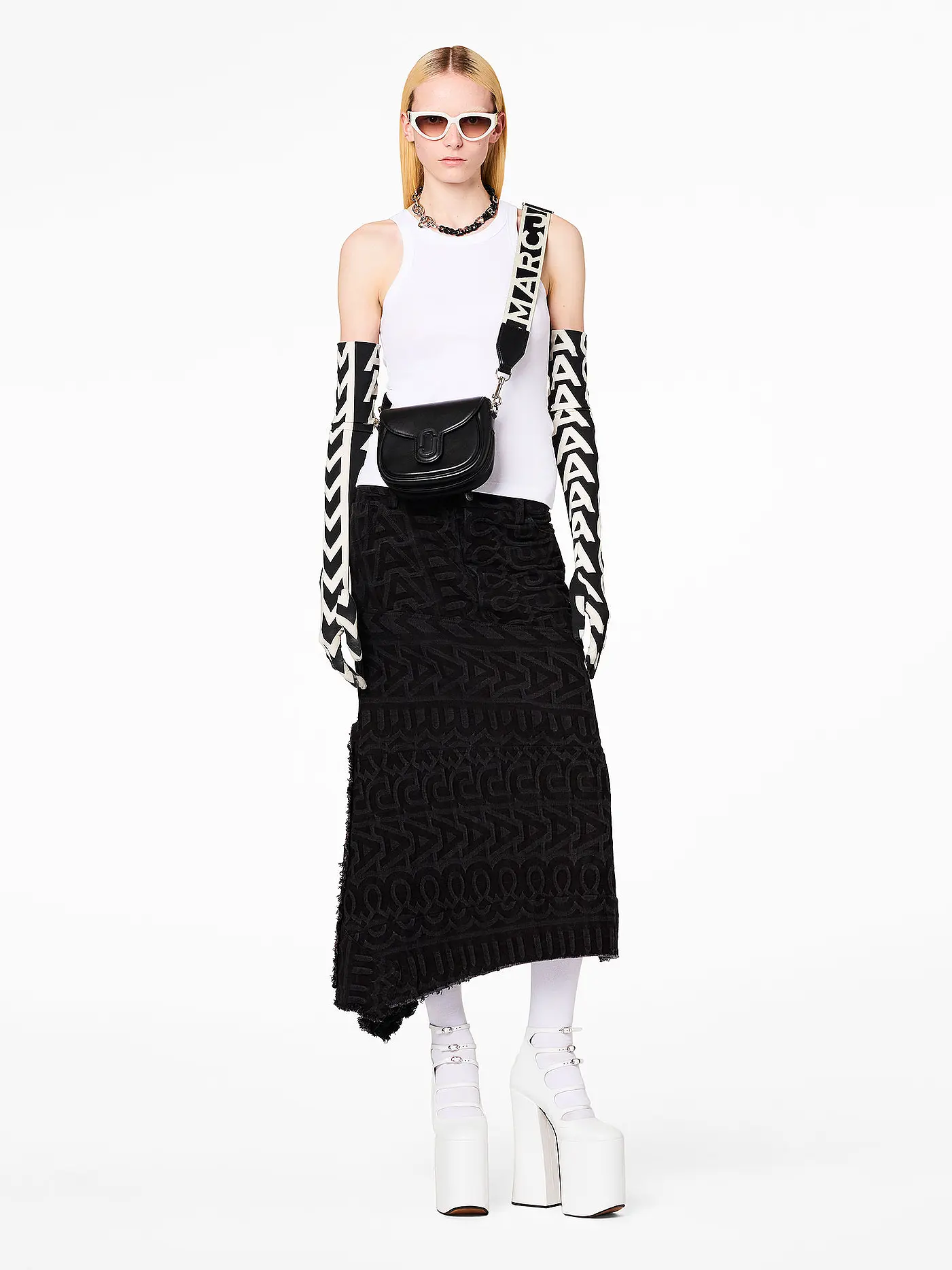 MARC JACOBS | Ledertasche - Mini Bag THE SMALL SADDLE BAG | schwarz